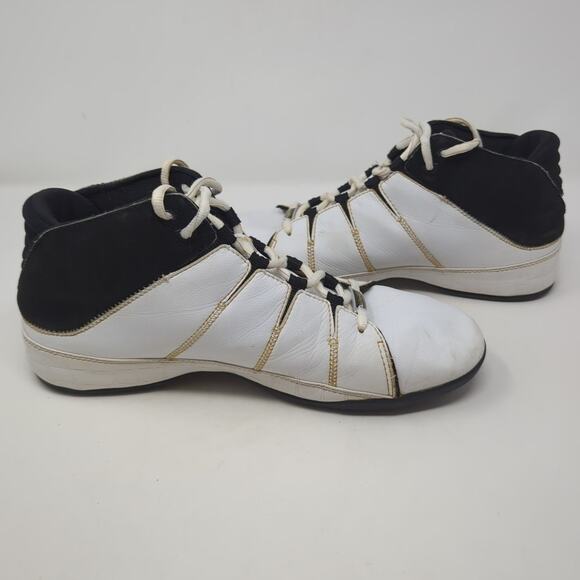 Vintage Converse All Star White Hi Top Leather Shoes Men Size 11 - Picture 6 of 8